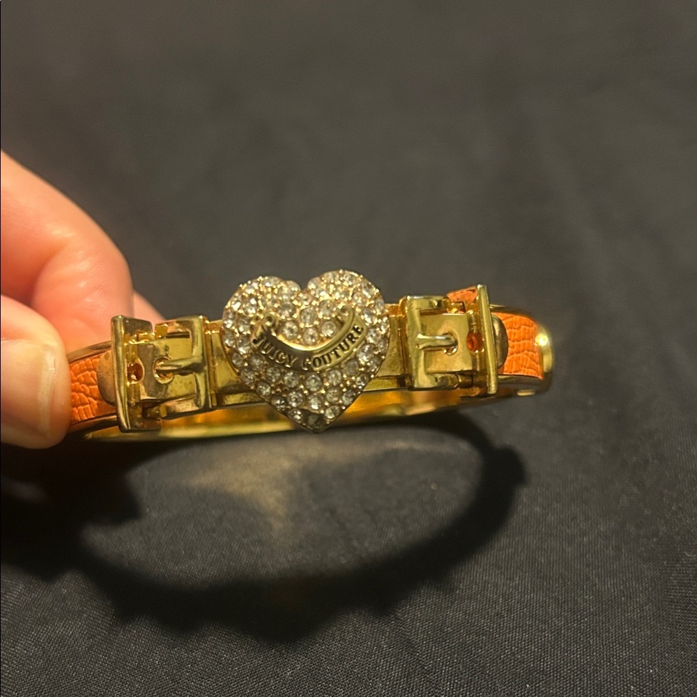 Juicy Couture Gold and Orange Heart Bracelet